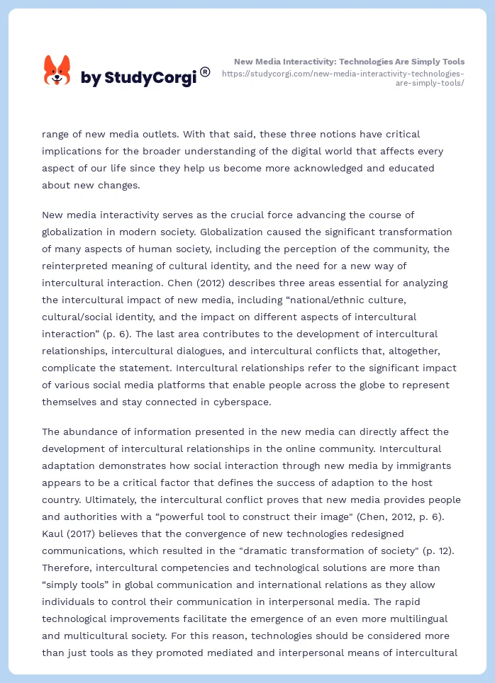 New Media Interactivity: Technologies Are Simply Tools. Page 2
