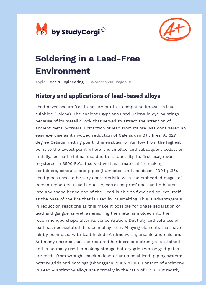 Soldering in a Lead-Free Environment. Page 1