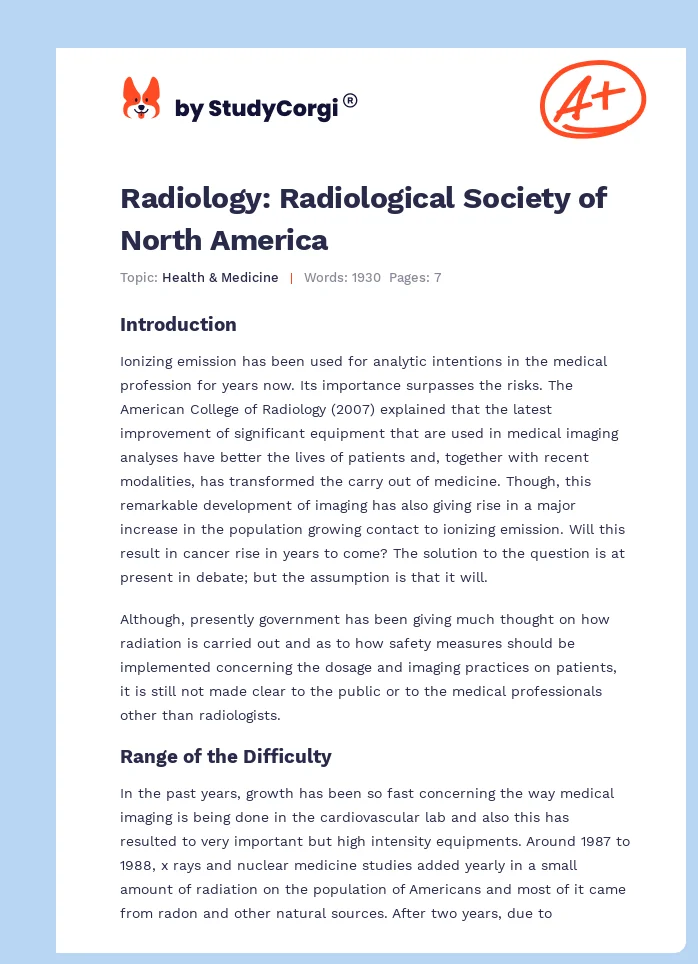 Radiology: Radiological Society of North America. Page 1