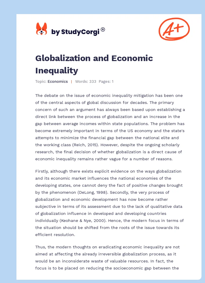 Globalization and Economic Inequality. Page 1