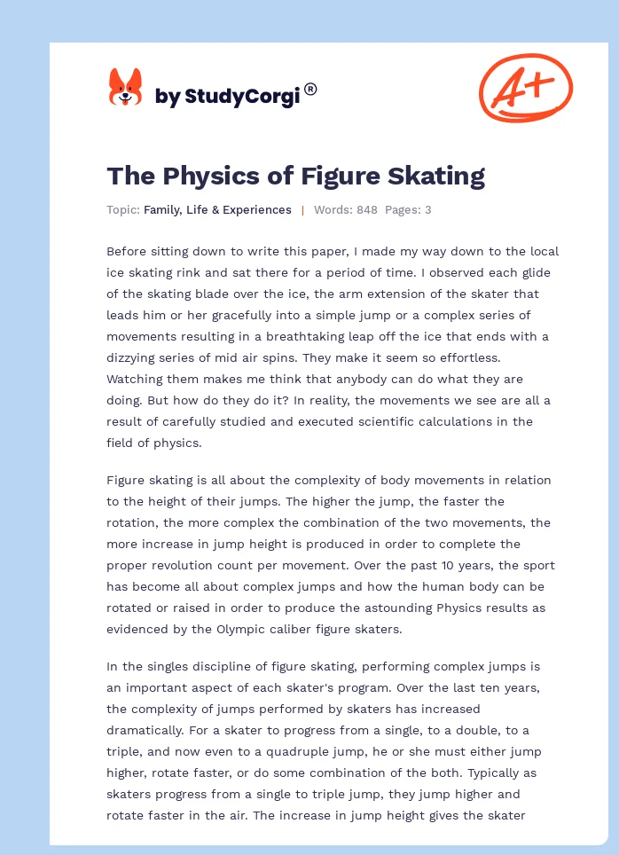 The Physics of Figure Skating. Page 1