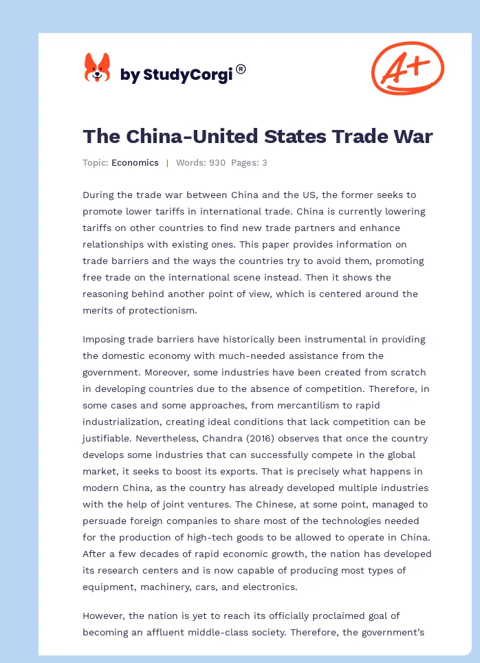 The China-United States Trade War. Page 1