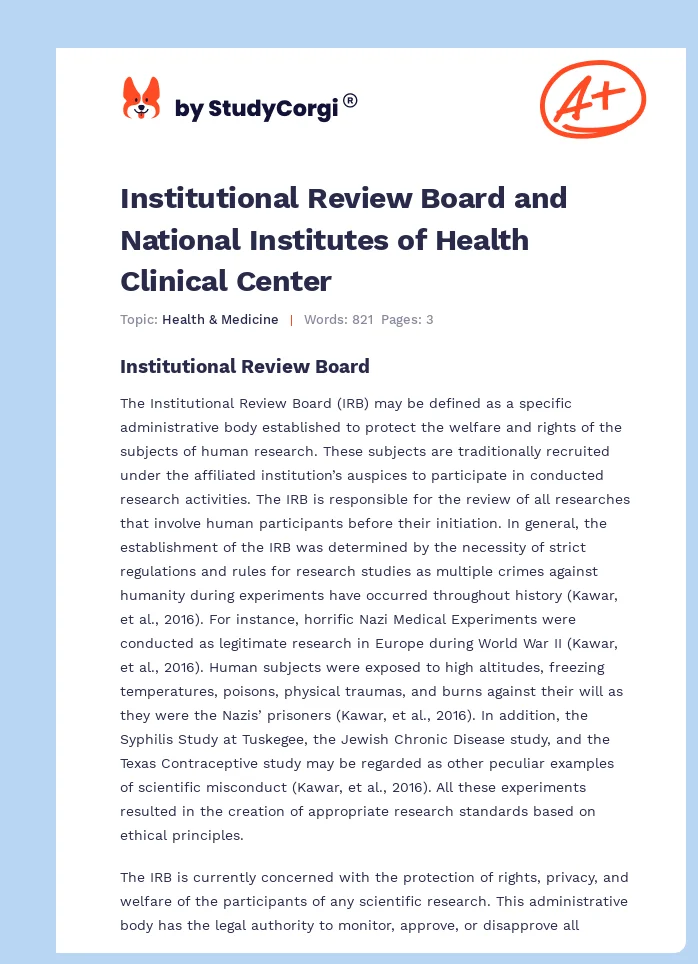 Institutional Review Board and National Institutes of Health Clinical Center. Page 1