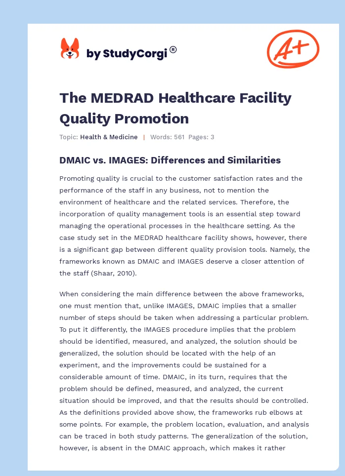 The MEDRAD Healthcare Facility Quality Promotion. Page 1