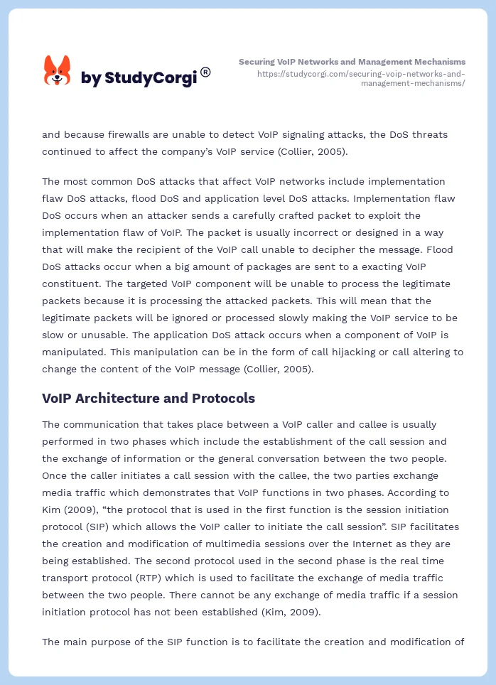 Securing VoIP Networks and Management Mechanisms. Page 2