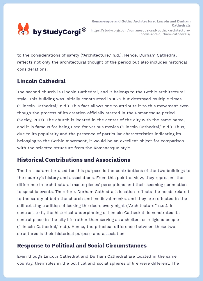 Romanesque and Gothic Architecture: Lincoln and Durham Cathedrals. Page 2