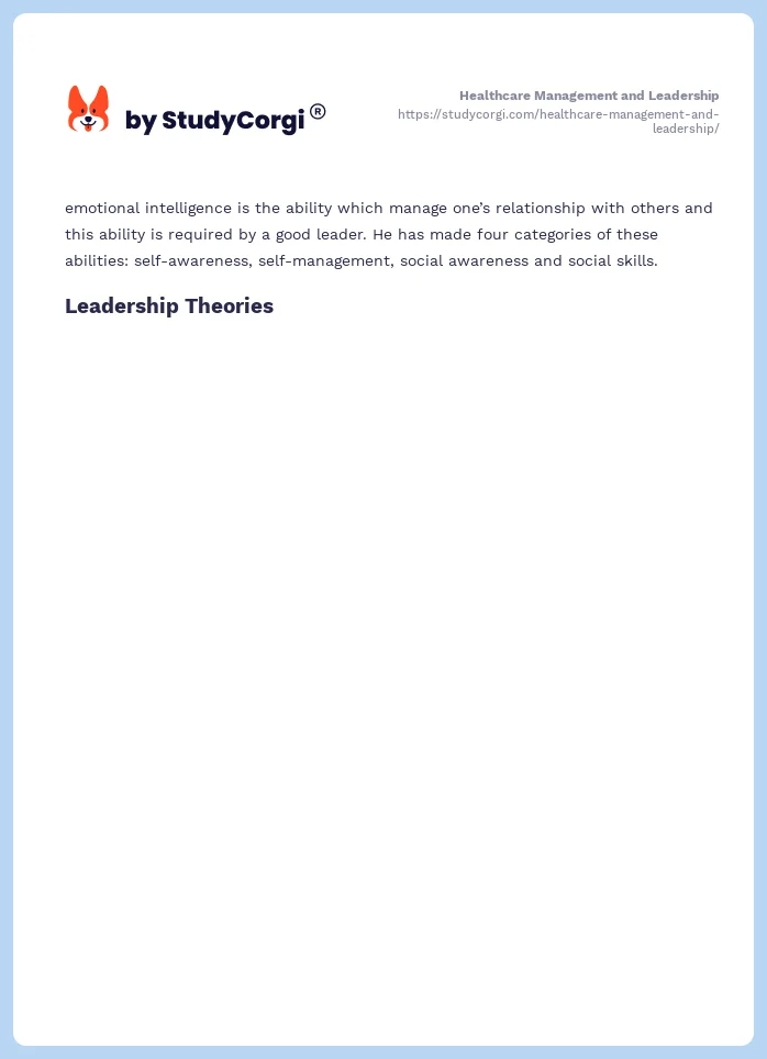 Healthcare Management and Leadership. Page 2