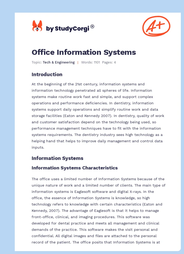 Office Information Systems. Page 1