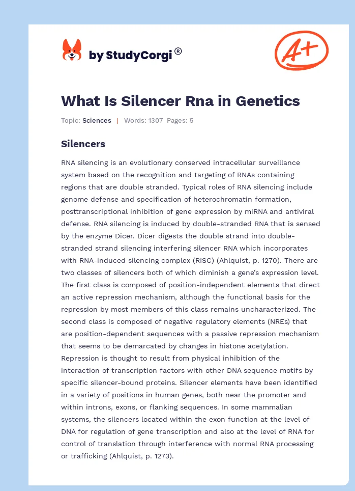 What Is Silencer Rna in Genetics. Page 1