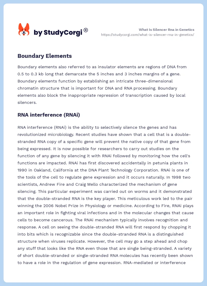 What Is Silencer Rna in Genetics. Page 2