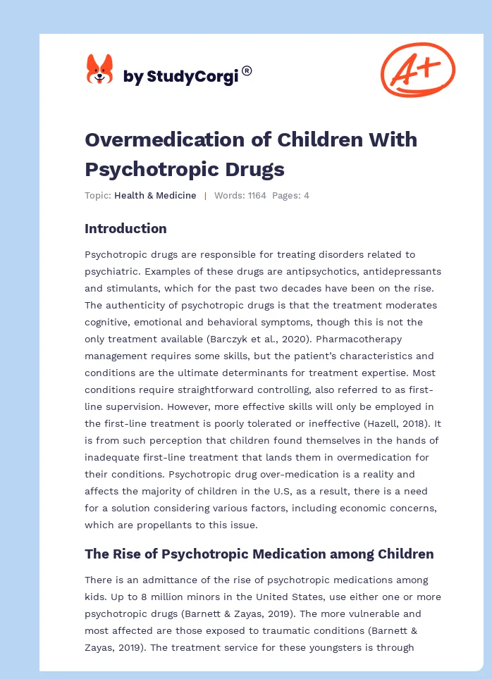 Overmedication of Children With Psychotropic Drugs. Page 1