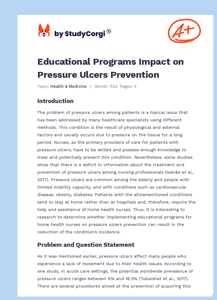 Educational Programs Impact on Pressure Ulcers Prevention. Page 1