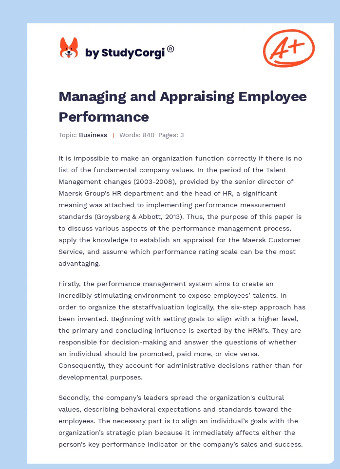 Managing and Appraising Employee Performance. Page 1
