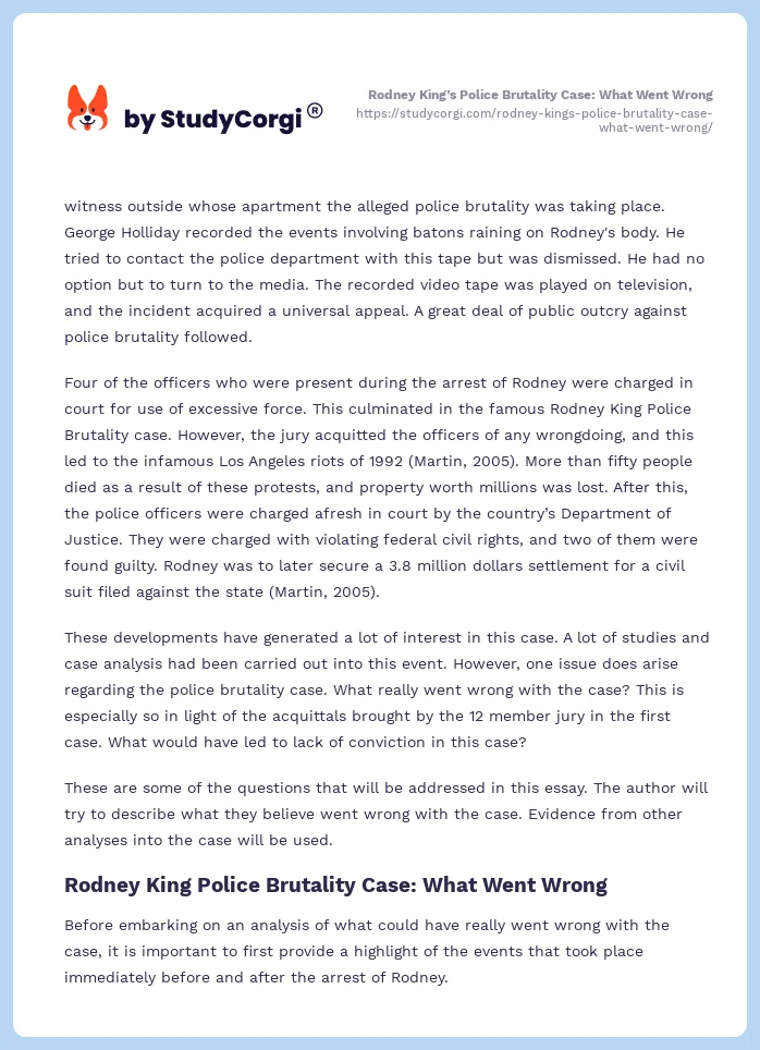 Rodney King’s Police Brutality Case: What Went Wrong. Page 2