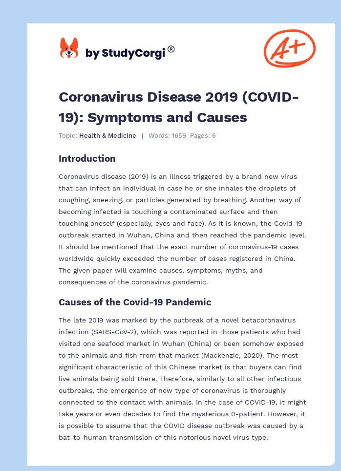 Coronavirus Disease 2019 (COVID-19): Symptoms and Causes. Page 1