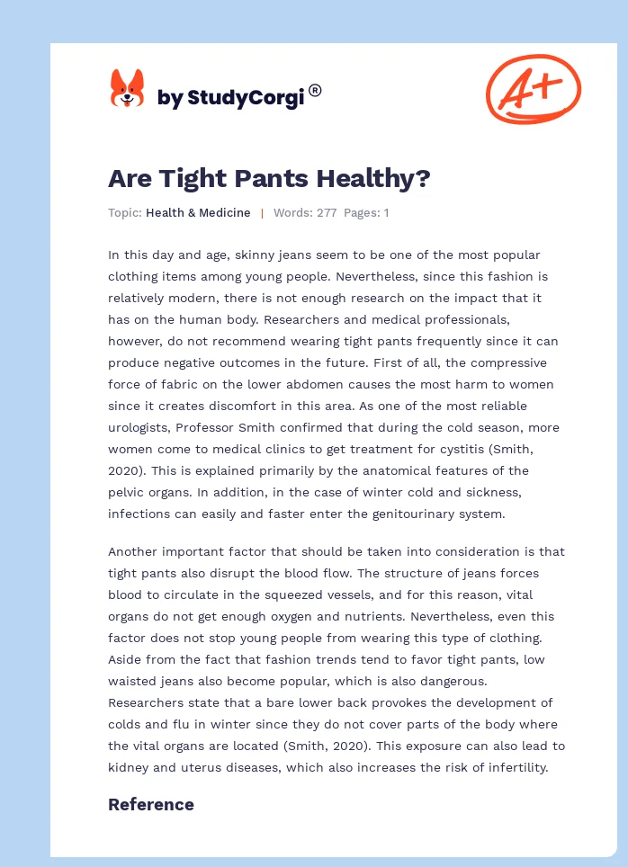 Are Tight Pants Healthy?. Page 1