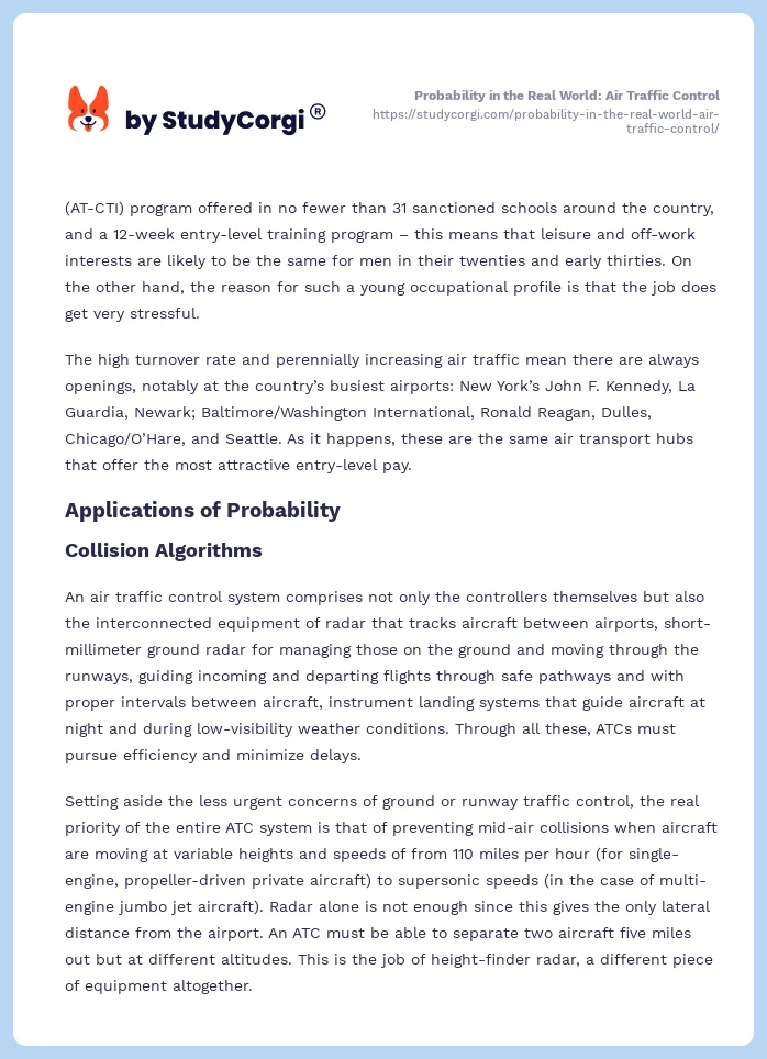 Probability in the Real World: Air Traffic Control. Page 2