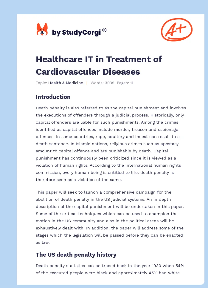 Healthcare IT in Treatment of Cardiovascular Diseases. Page 1