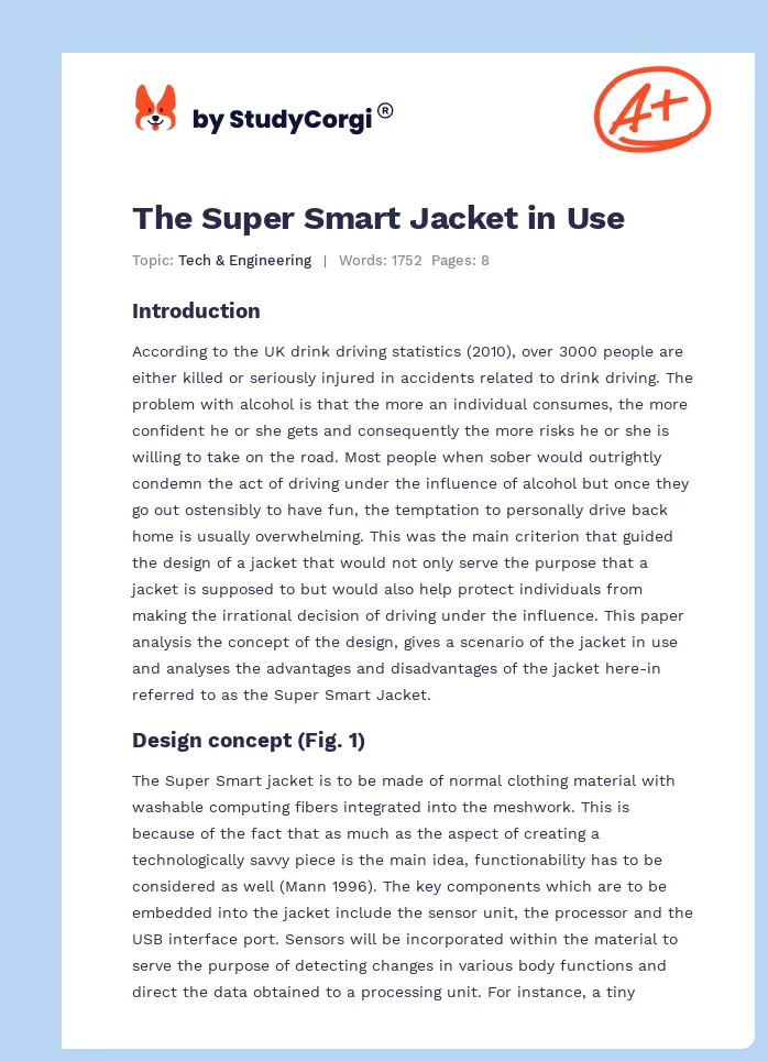 The Super Smart Jacket in Use. Page 1