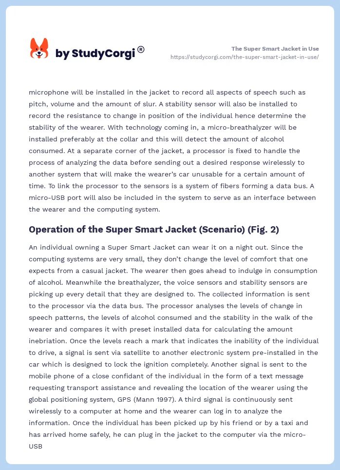 The Super Smart Jacket in Use. Page 2