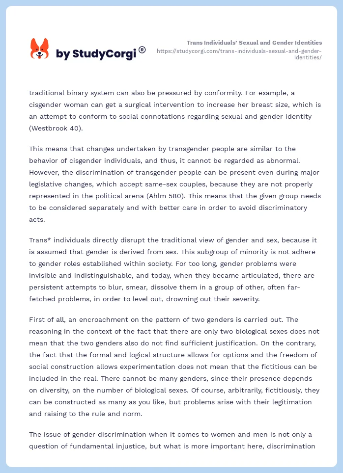 Trans Individuals’ Sexual and Gender Identities. Page 2