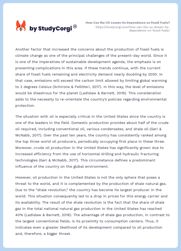 How Can the US Lessen Its Dependence on Fossil Fuels?. Page 2