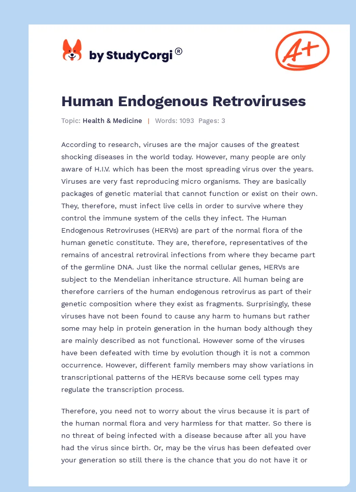 Human Endogenous Retroviruses. Page 1