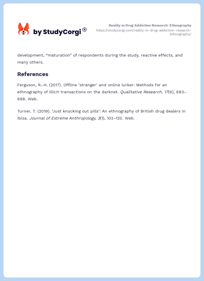 Reality in Drug Addiction Research: Ethnography. Page 2