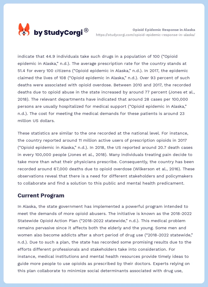 Opioid Epidemic Response in Alaska. Page 2