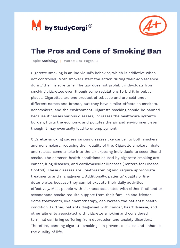 Should Cigarette Smoking Be Banned?. Page 1