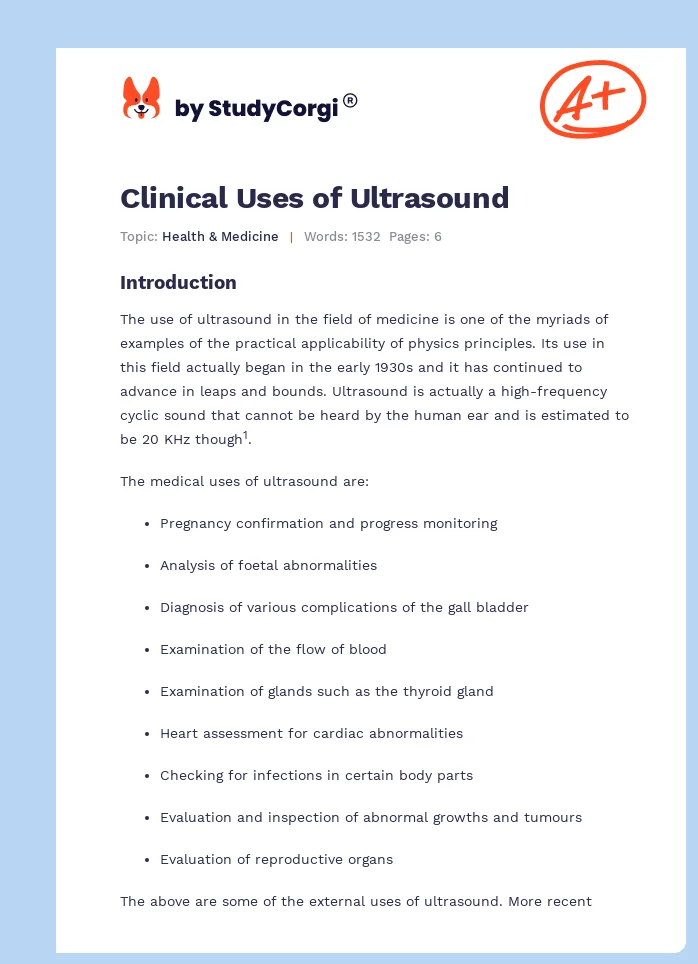 Clinical Uses of Ultrasound. Page 1