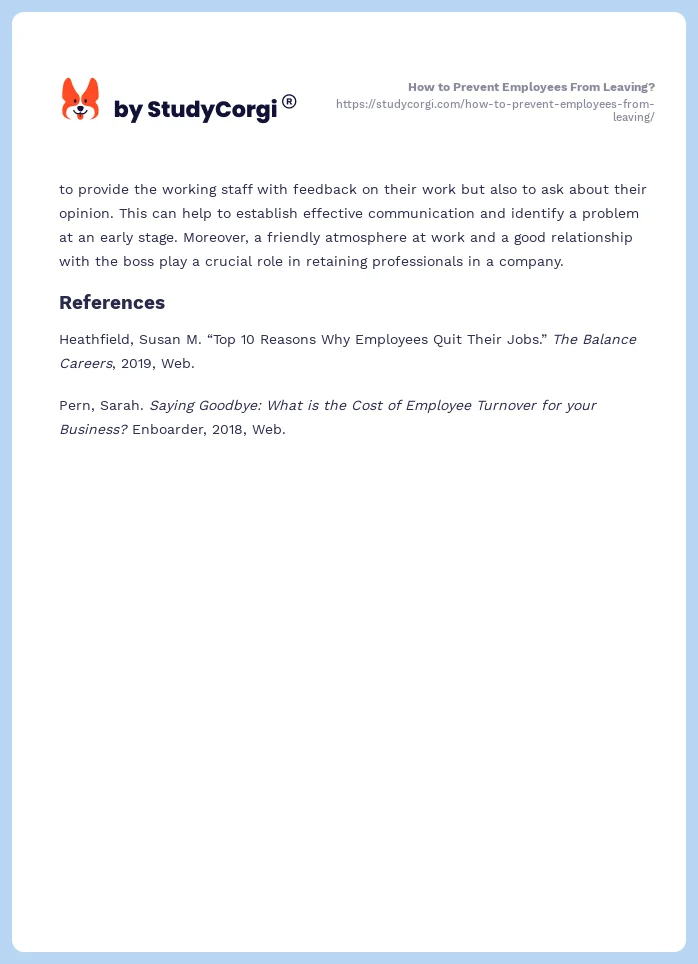 How to Prevent Employees From Leaving?. Page 2