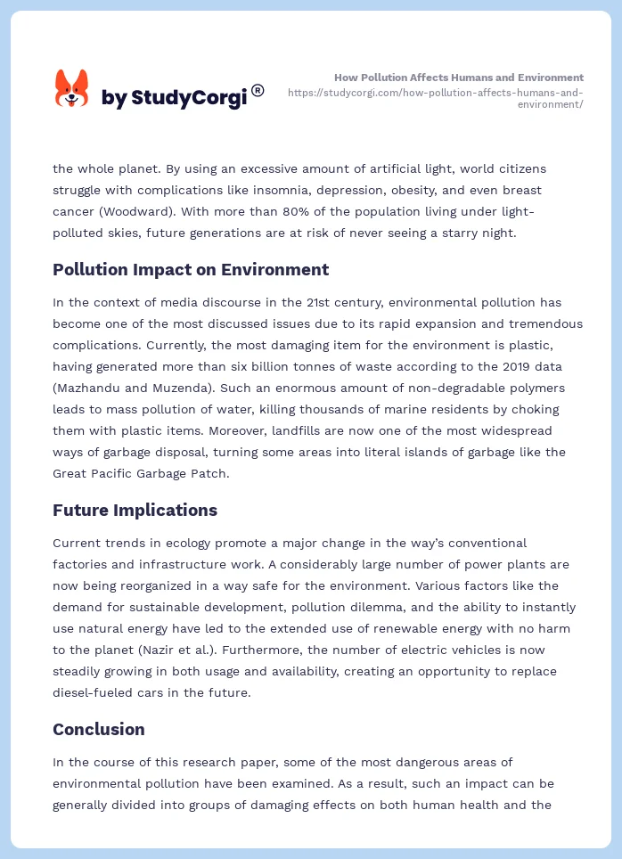 How Pollution Affects Humans and Environment. Page 2