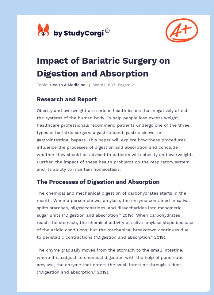 Impact of Bariatric Surgery on Digestion and Absorption. Page 1