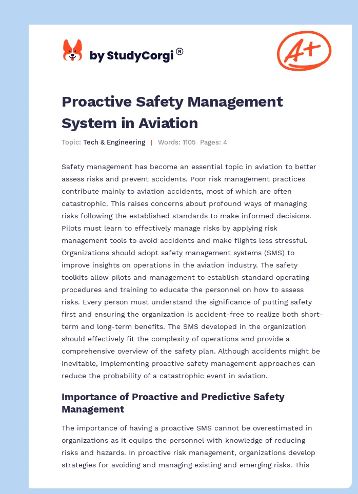 Proactive Safety Management System in Aviation. Page 1