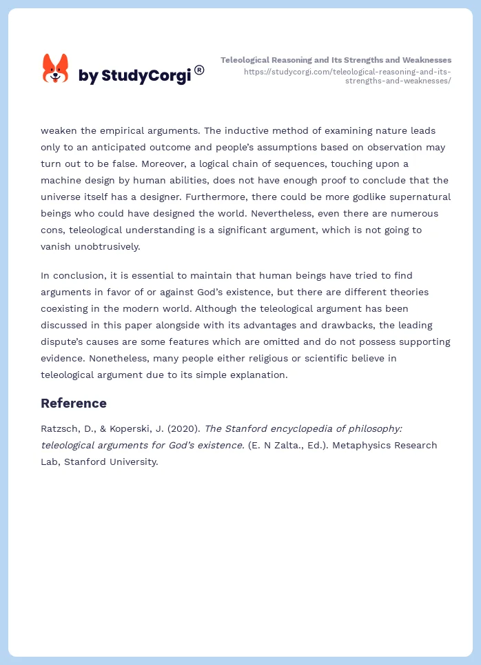 Teleological Reasoning and Its Strengths and Weaknesses. Page 2