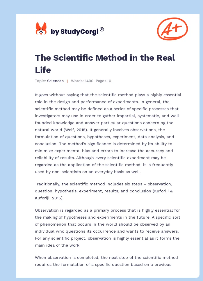 The Scientific Method in the Real Life. Page 1
