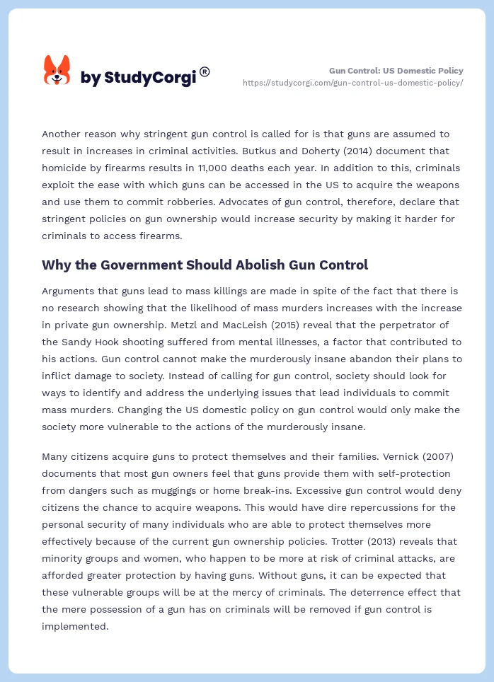 Gun Control: US Domestic Policy. Page 2