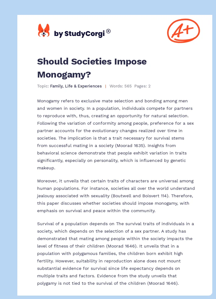Should Societies Impose Monogamy?. Page 1