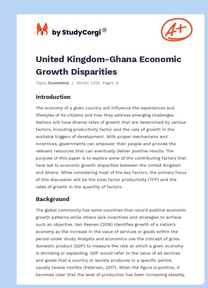 United Kingdom-Ghana Economic Growth Disparities. Page 1