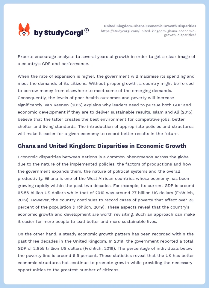 United Kingdom-Ghana Economic Growth Disparities. Page 2
