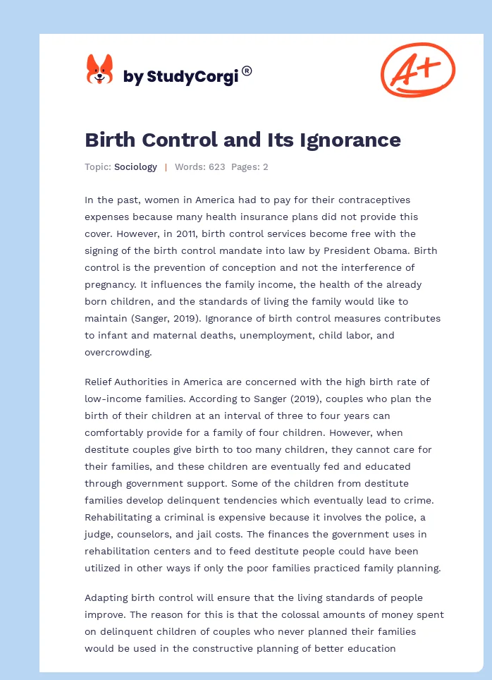 Birth Control and Its Ignorance. Page 1