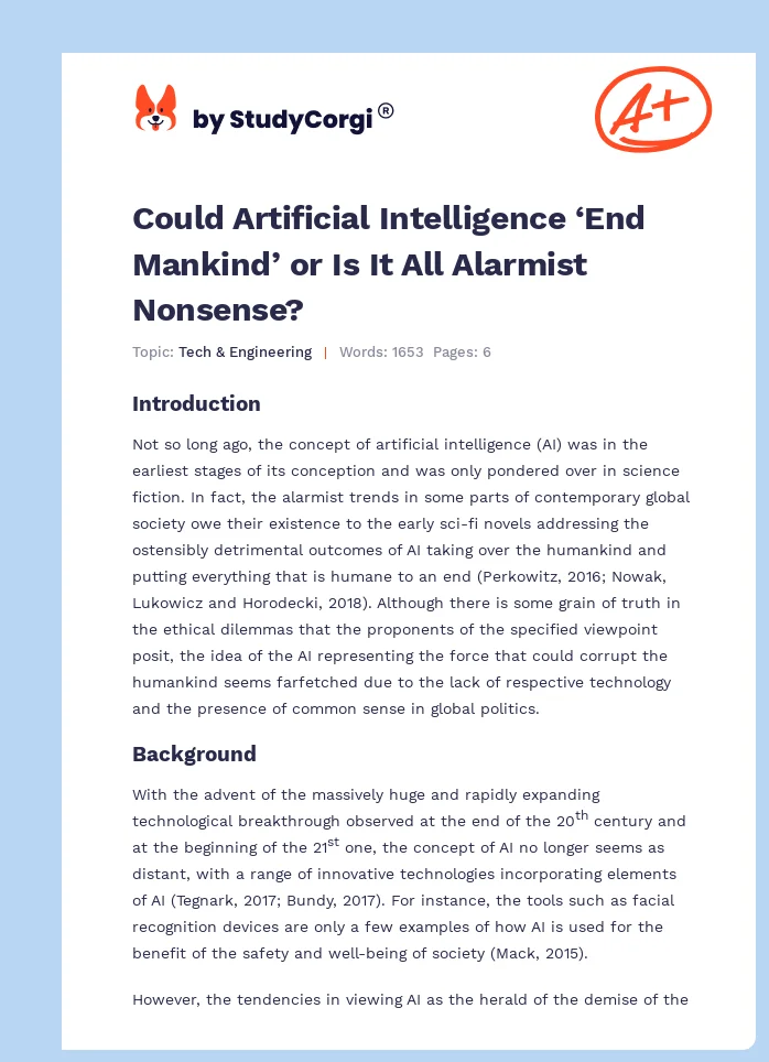 Could Artificial Intelligence ‘End Mankind’ or Is It All Alarmist Nonsense?. Page 1