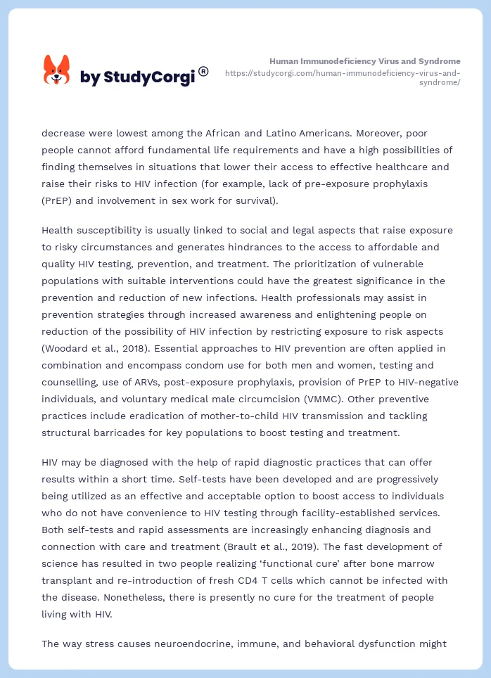 Human Immunodeficiency Virus and Syndrome. Page 2