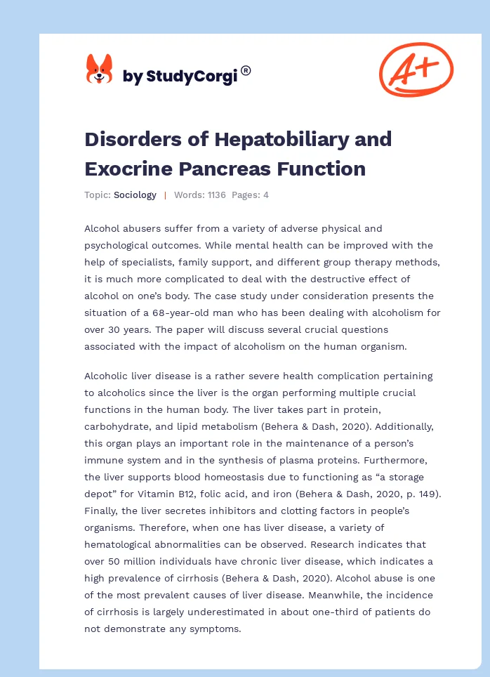 Disorders of Hepatobiliary and Exocrine Pancreas Function. Page 1