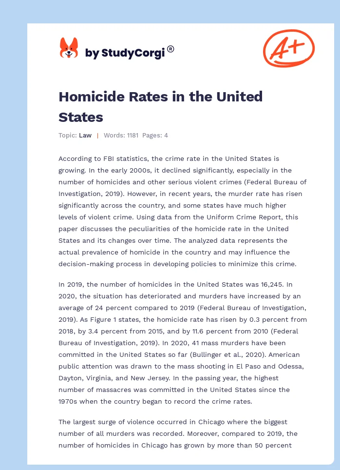 Homicide Rates in the United States. Page 1