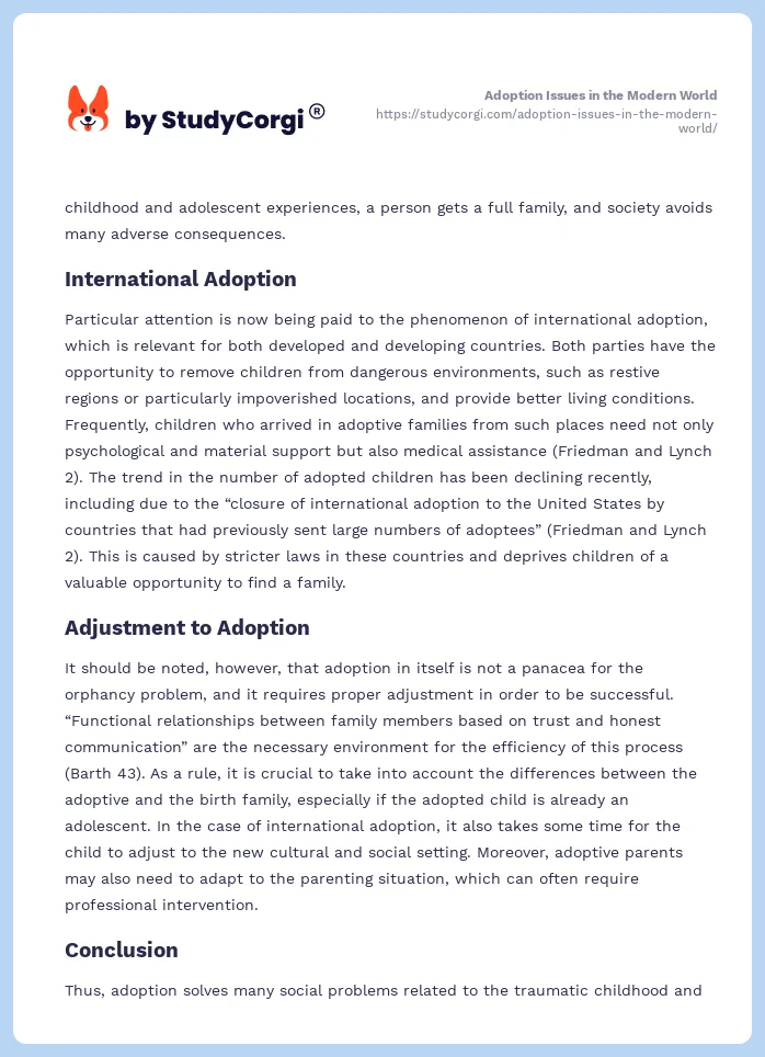Adoption Issues in the Modern World. Page 2