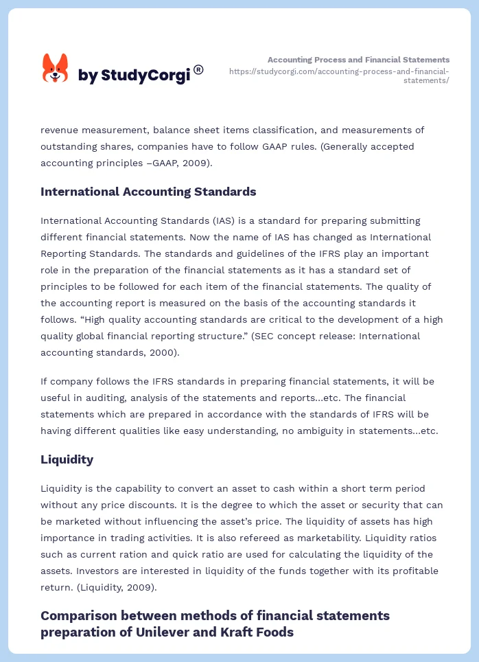 Accounting Process and Financial Statements. Page 2