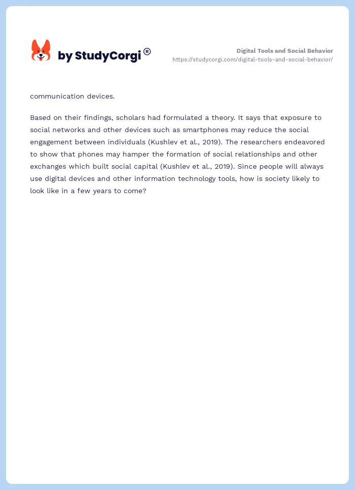 Digital Tools and Social Behavior. Page 2