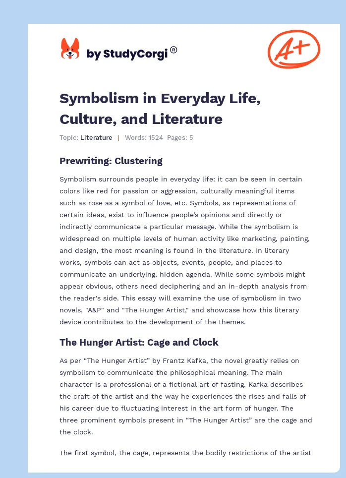 Symbolism in Everyday Life, Culture, and Literature. Page 1